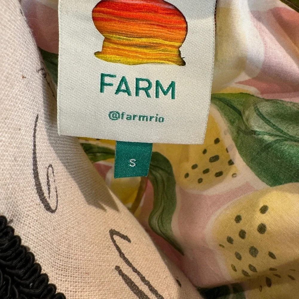 Farm Rio Fresh Lemons Puff Sleeve Shirt Sz Small - Picture 6 of 6